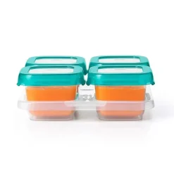 OXO Tot Baby Blocks Contêineres de Armazenamento Congelador 4 oz - Teal