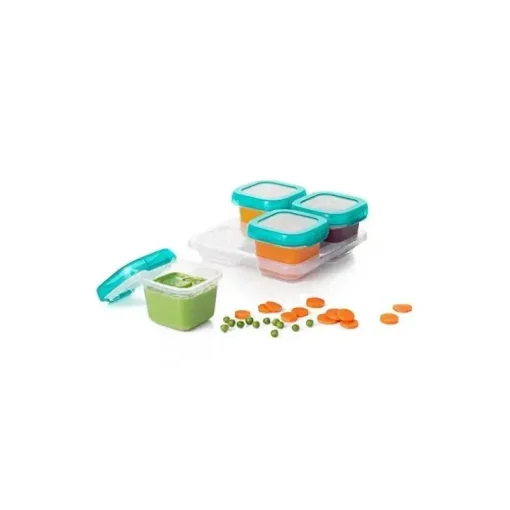 OXO Tot Baby Blocks Contêineres de Armazenamento Congelador 6 oz - Teal