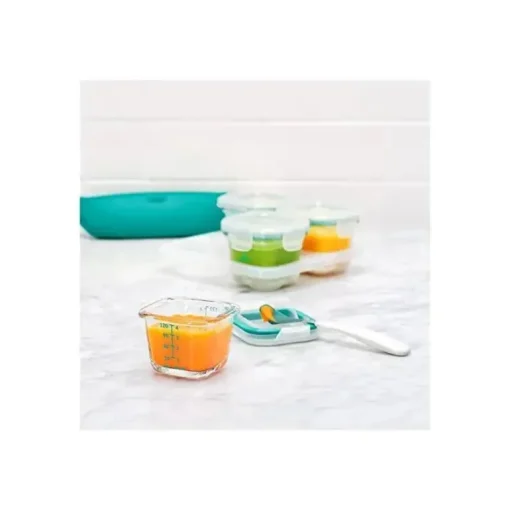 OXO Tot Glass Baby Blocks 4 oz - Teal