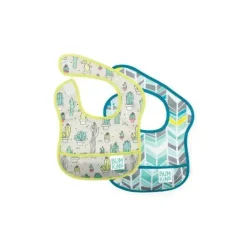 Pacote com 2 babetes Bumkins Starter, pena/cactos