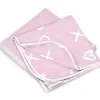 Pacote com 2 cobertores para bebê Kushies, flanela rosa