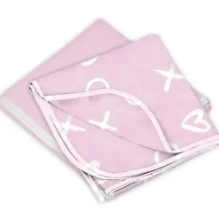 Pacote com 2 cobertores para bebê Kushies, flanela rosa