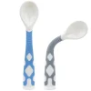 Pacote com 2 colheres dobráveis ​​Kushies Silibend (azul/cinza)
