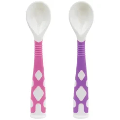 Pacote com 2 colheres dobráveis ​​Kushies Silibend (rosa/malva)