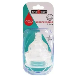 Pacote com 2 mamilos de silicone Aquaheat Innobaby, estágio 2