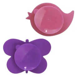 Pacote com 2 mini tigelas de silicone Kushies Silidip (fúcsia/roxo)