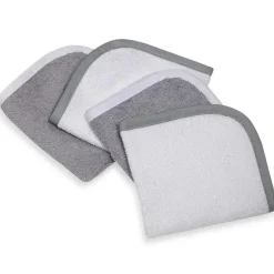Pacote com 4 Toalhas American Baby Terry, Cinza