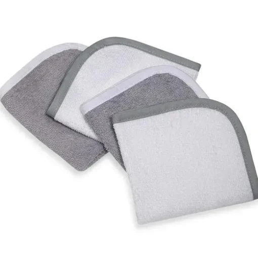 Pacote com 4 Toalhas American Baby Terry, Cinza