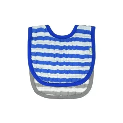 Pacote de 2 babadores de musselina com brotos verdes, conjunto azul royal