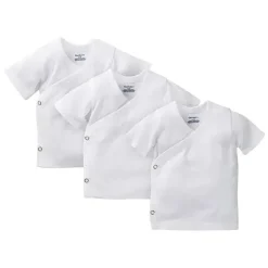 Pacote de 3 camisas brancas de pressão lateral Gerber