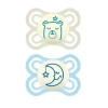 Pacote de 2 chupetas 0-6 meses Perfect Night da MAM - Azul