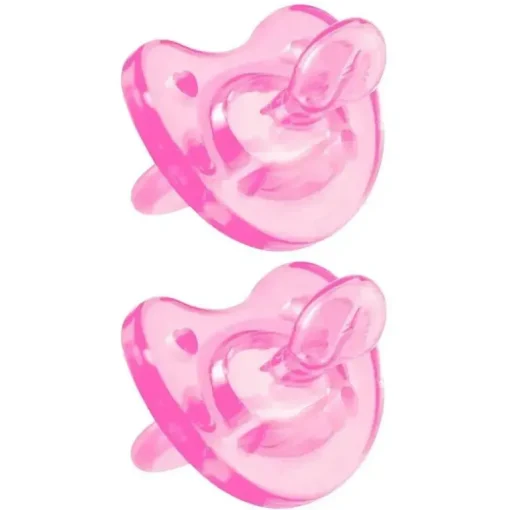 Pacote de 2 chupetas de silicone macio Chicco, rosa