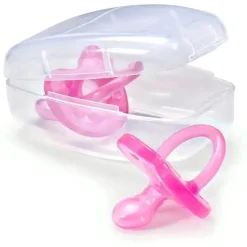 Pacote de 2 chupetas de silicone macio Chicco, rosa