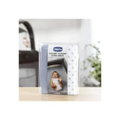 Pacote de 2 lençóis Chicco Lullaby Playard, ponto azul