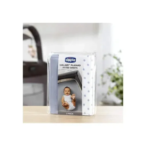 Pacote de 2 lençóis Chicco Lullaby Playard, ponto azul