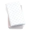Pacote de 2 lençóis de ninar Chicco, ponto rosa