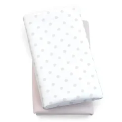 Pacote de 2 lençóis de ninar Chicco, ponto rosa