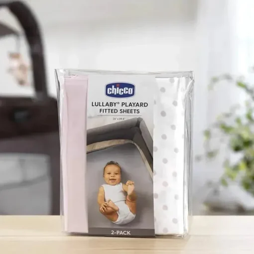 Pacote de 2 lençóis de ninar Chicco, ponto rosa