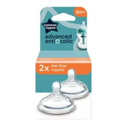 Pacote de 2 mamadeiras anti-cólicas avançado fluxo rápido Tommee Tippee - 6+ meses