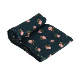 Pano de musselina de algodão pequeno unicórnio simples - rosa da meia-noite