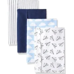 Panos de arroto de flanela bebê unissex Hudson Baby, aviões de papel