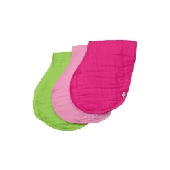 Panos de musselina pacote de 3 brotos verdes, rosa