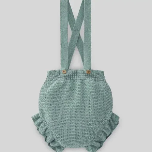 Paz Rodriguez - Baby Boy Knit Bloomers Merlo, Sage Green