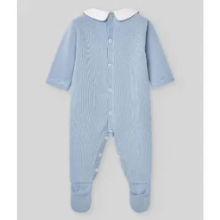 Paz Rodriguez - Baby Boy Knit Newborn Romper Vento, Sky Blue