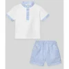 Paz Rodriguez - Baby Boy Set Knit Newborn Shirt + Shorts Dorna, White
