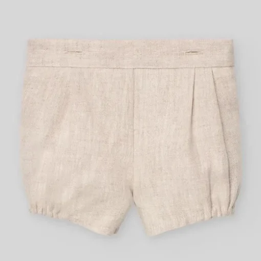 Paz Rodriguez - Baby Boy Set Woven Newborn Shirt + Shorts Area, Cream