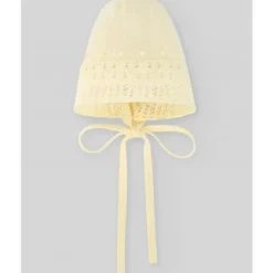 Paz Rodriguez - Baby Girl Knit Newborn Bonnet Bico, Chalk Pink