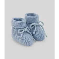 Paz Rodriguez - Baby Knit Newborn Booties Esencial, Azul Giz