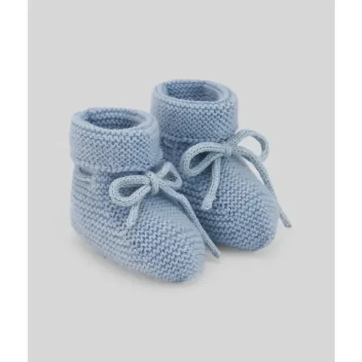 Paz Rodriguez - Baby Knit Newborn Booties Esencial, Azul Giz