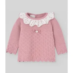 Paz Rodriguez - Baby Knit Newborn Sweater Dama, Maquiagem Rosa