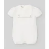 Paz Rodriguez - Baby Knit Newborn Romper Lino, White