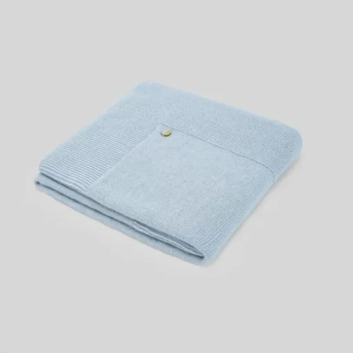 Paz Rodriguez - Baby Knit Newborn Blanket Esencial, Sky Blue
