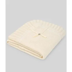 Paz Rodriguez - Baby Knit Newborn Shawl Blanket, Creme/Bege