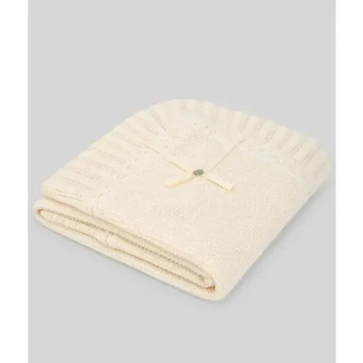 Paz Rodriguez - Baby Knit Newborn Shawl Blanket, Creme/Bege
