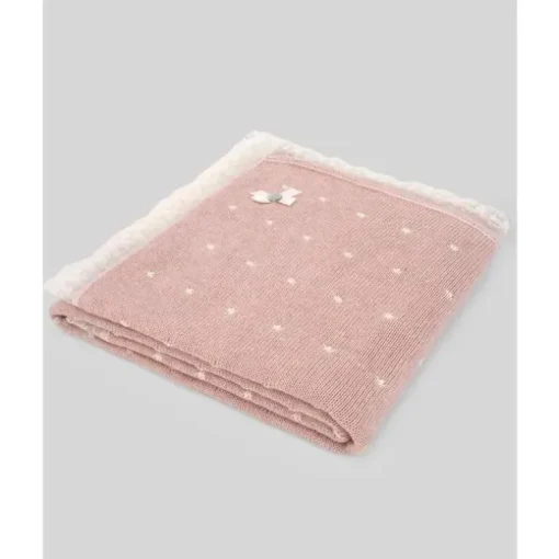 Paz Rodriguez - Baby Knit Newborn Hadas Blanket, Rosa Pó/Bege