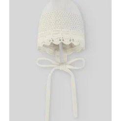 Paz Rodriguez - Baby Knit Newborn Bonnet, Creme/Bege