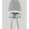 Paz Rodriguez - Baby Knit Newborn Bonnet, Cinza Pérola