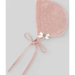 Paz Rodriguez - Baby Knit Newborn Bonnet, Rosa Pó/Bege