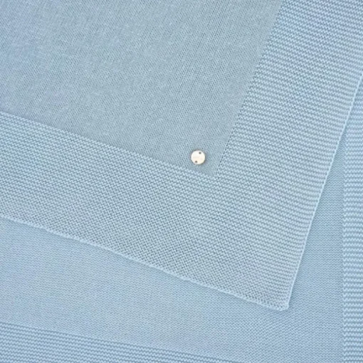 Paz Rodriguez - Baby Knit Newborn Blanket Esencial, Sky Blue