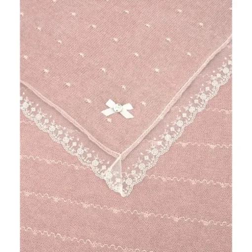 Paz Rodriguez - Baby Knit Newborn Hadas Blanket, Rosa Pó/Bege