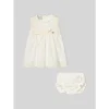 Paz Rodriguez - Baby Set Knit Newborn Dress + Bloomers Paz, Cream/Beige