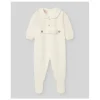 Paz Rodriguez - Baby Unisex Knit Newborn Romper Paz, Cream/Beige