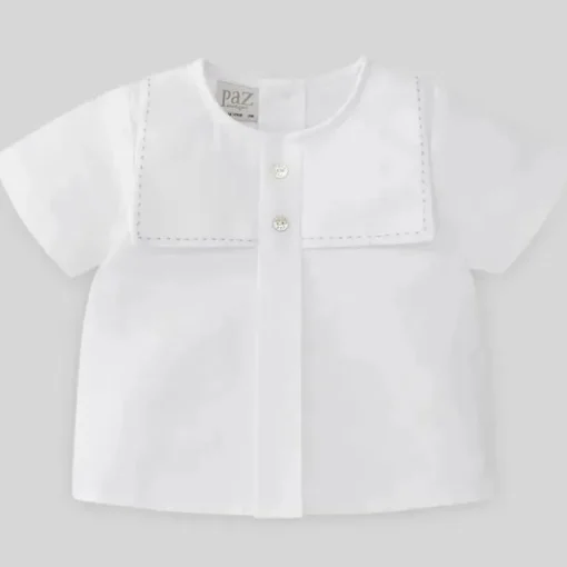 Paz Rodriguez - Baby Woven Blusa Luar, Branco/Cinza