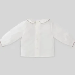 Paz Rodriguez - Blusa de tecido bebê unissex Esencial, branco/rosa giz