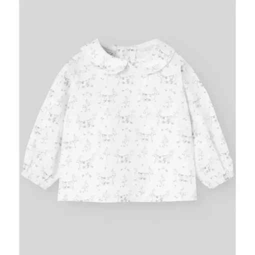 Paz Rodriguez - Blusa Recém-Nascida Tecido Pulgarcito, Cinza Pêra