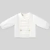 Paz Rodriguez - Blusa recém-nascida de tecido para bebê menino Dulzura, creme